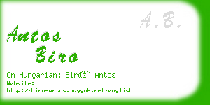 antos biro business card